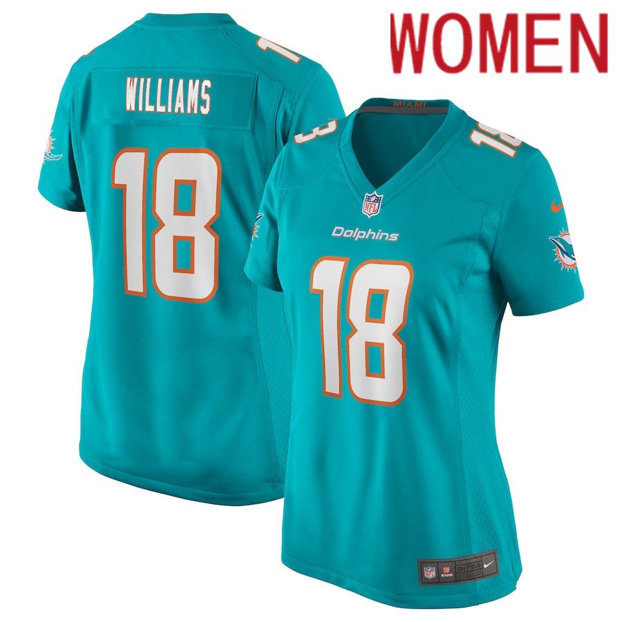 Women Miami Dolphins 18 Preston Williams Nike Green Game NFL Jersey